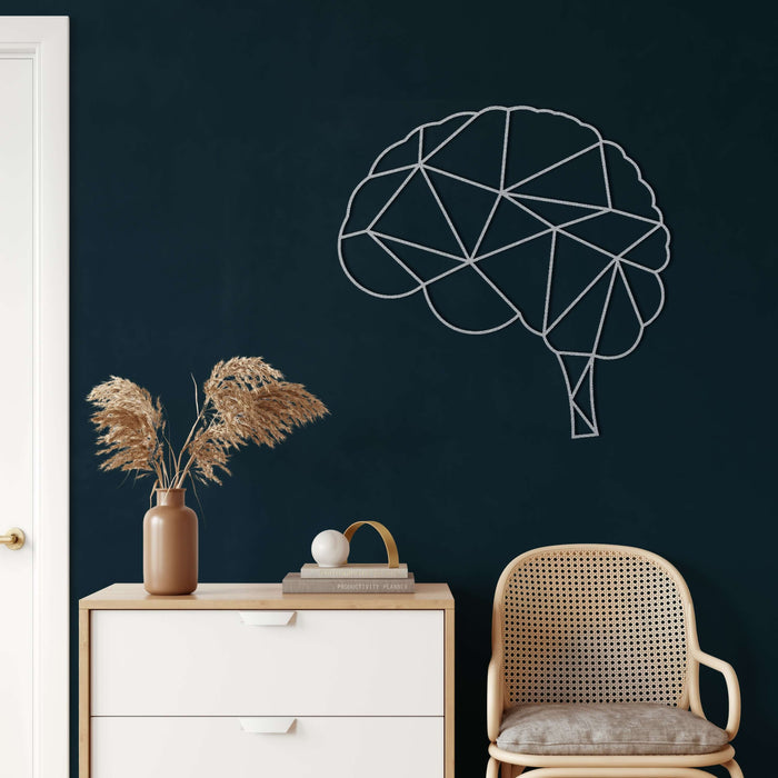Geometric Brain Metal Wall Art - Decor available at Dekadron for $63.90