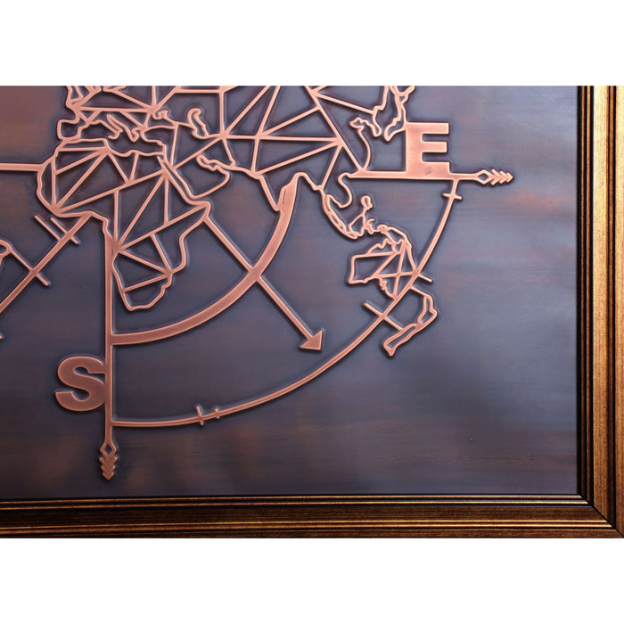 Geometric World Map Copper Wall Art - Artwork available at Dekadron for $79.90