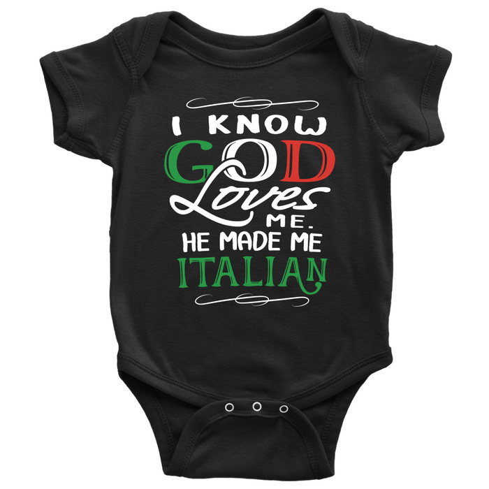 God Made Me Italian Baby Onesie