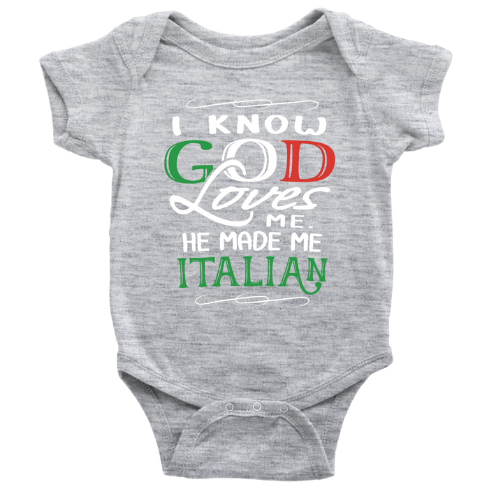 God Made Me Italian Baby Onesie