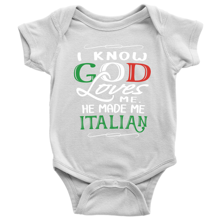 God Made Me Italian Baby Onesie