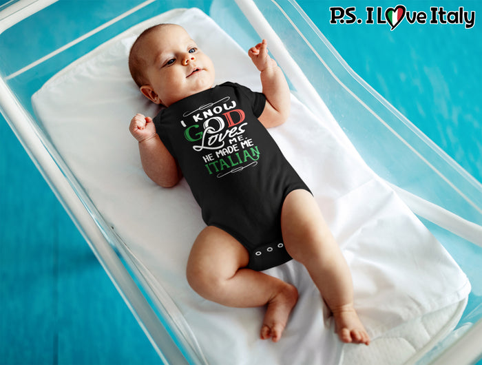 God Made Me Italian Baby Onesie