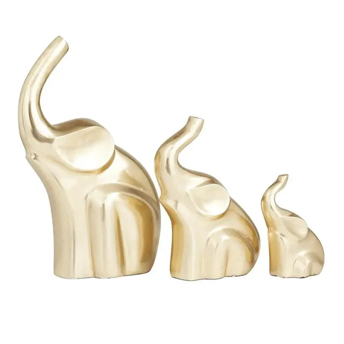 Gold Aluminum Glam Elephant Sculpture