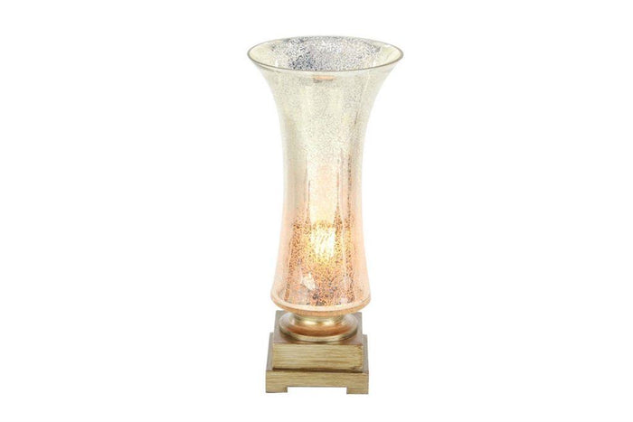 GOLD GLASS ACCENT LAMP UPLIGHT,