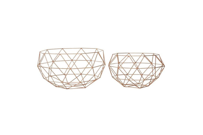 GOLD METAL GEOMETRIC WIRE TRAY
