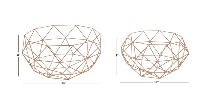 GOLD METAL GEOMETRIC WIRE TRAY