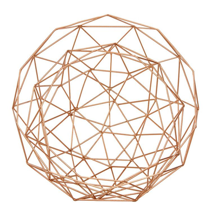 GOLD METAL GEOMETRIC WIRE TRAY
