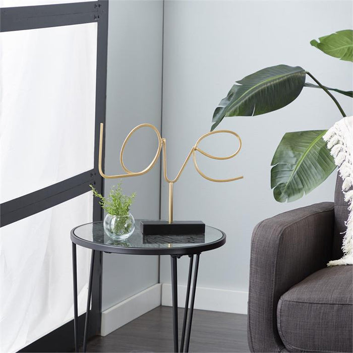 GOLD METAL LOVE DECORATIVE SIGN