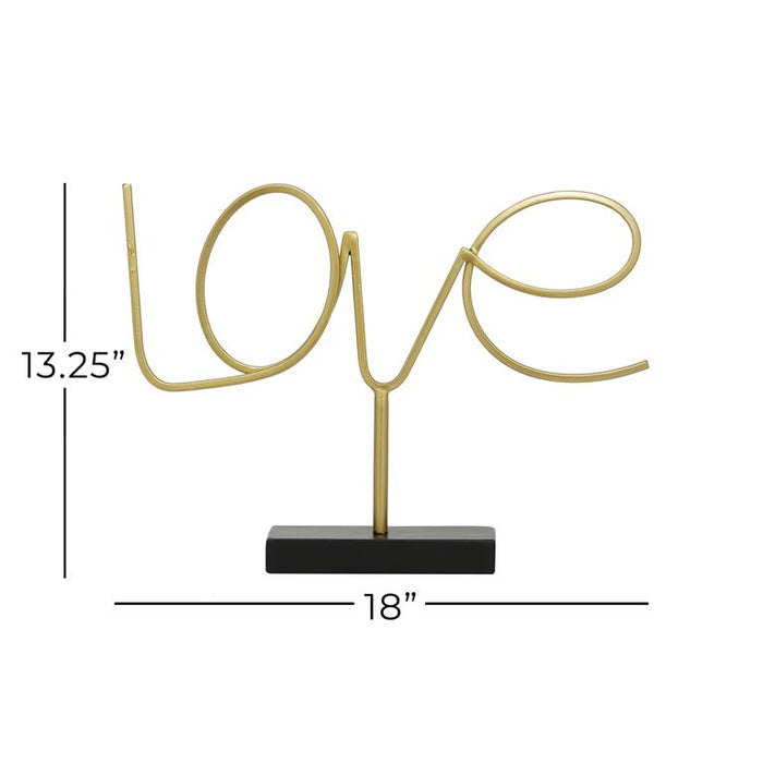 GOLD METAL LOVE DECORATIVE SIGN