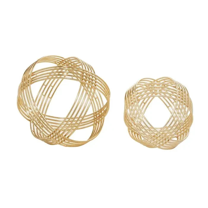 Gold Metal Modern Geometric Sculpture