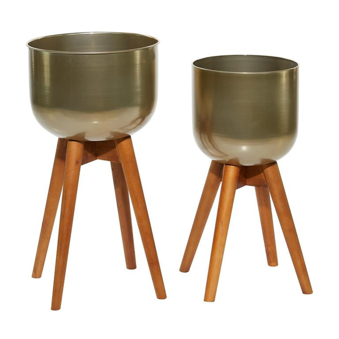 GOLD METAL MODERN PLANTER