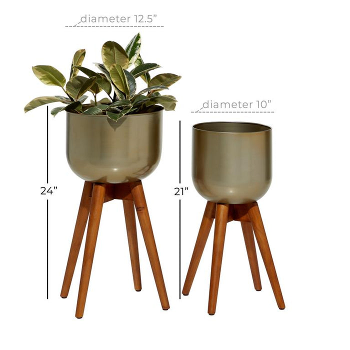 GOLD METAL MODERN PLANTER