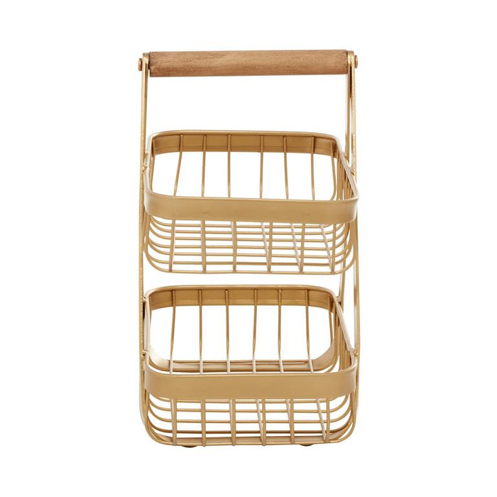 GOLD METAL MODERN STORAGE BASKET