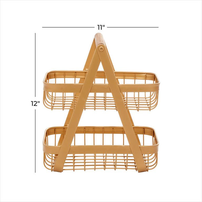 GOLD METAL MODERN STORAGE BASKET