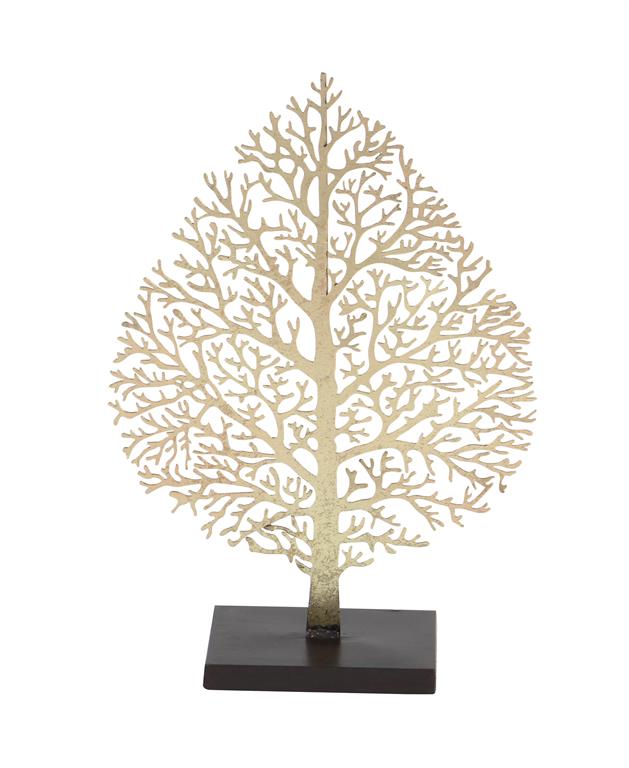 GOLD METAL TREE SCULPTURE