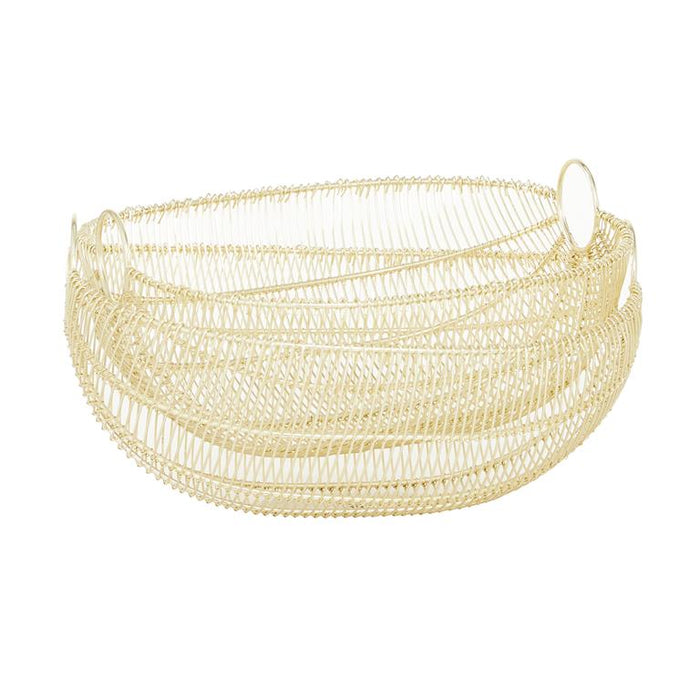 GOLD METAL WIRE DECORATIVE BOWL,