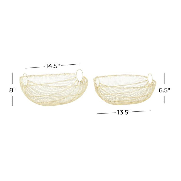 GOLD METAL WIRE DECORATIVE BOWL,