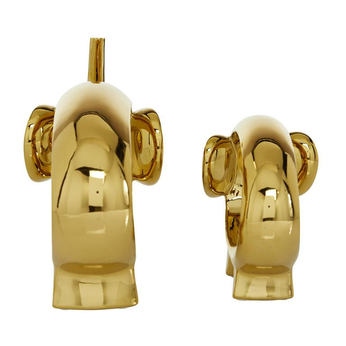 GOLD PORCELAIN ELEPHANT SCULPTURE