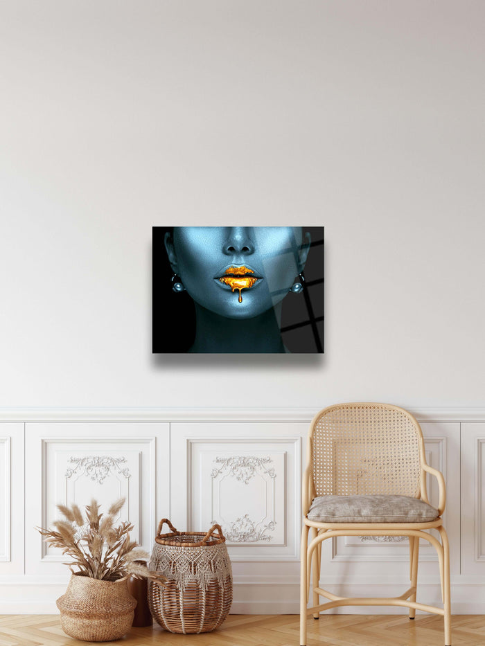 Golden Lip Wall Decor - Artwork available at Dekadron for $149.90