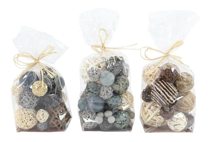 Gray Dried Plant Coastal Orbs & Vase Fille