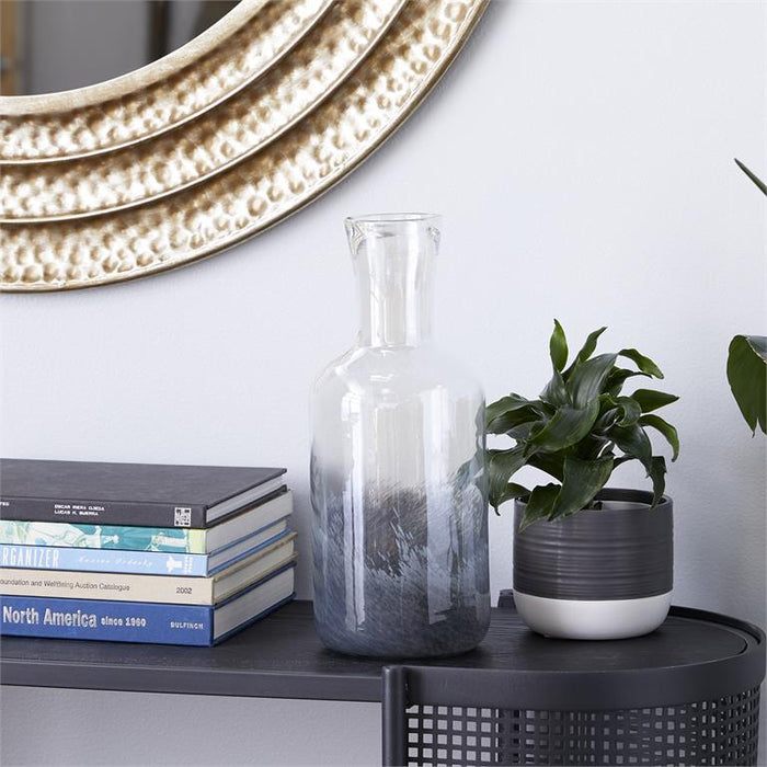 GRAY GLASS OMBRE VASE