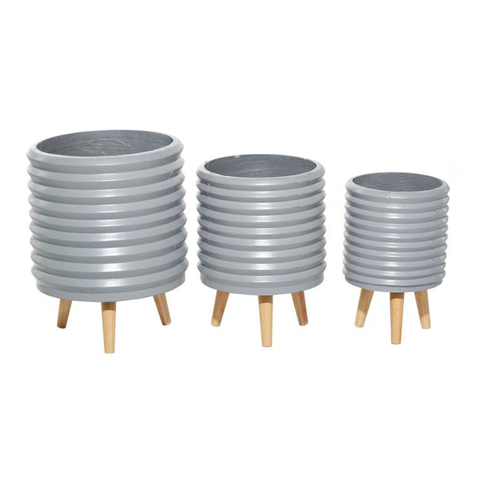 GRAY MAGNESIUM OXIDE CONTEMPORARY PLANTER