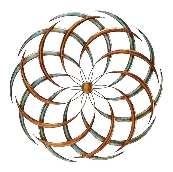 GRAY METAL ABSTRACT WIND SPINNER INSPIRED WALL DECOR