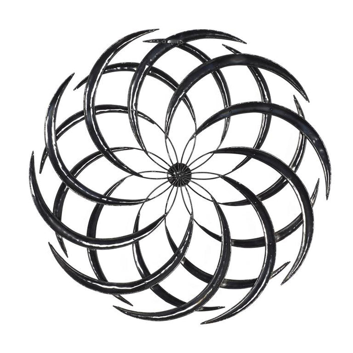 GRAY METAL ABSTRACT WIND SPINNER INSPIRED WALL DECOR