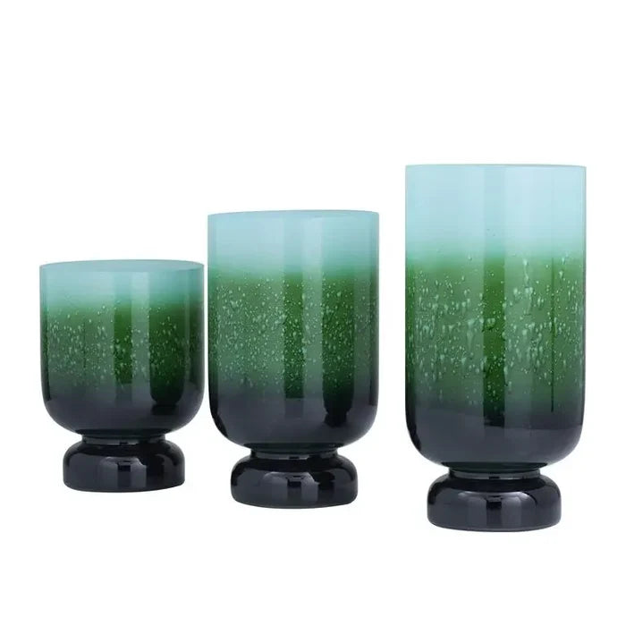 Green Glass Glam Candle Holder,