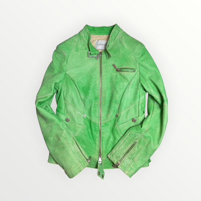 GREEN LATHER JACKET - GIACCA IN PELLE VERDE