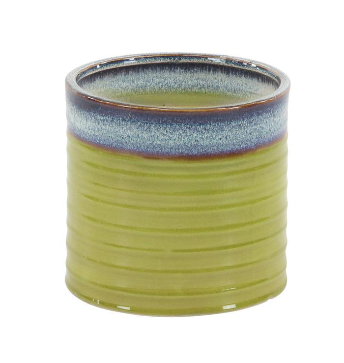 GREEN PORCELAIN HANDMADE INDOOR OUTDOOR PLANTER
