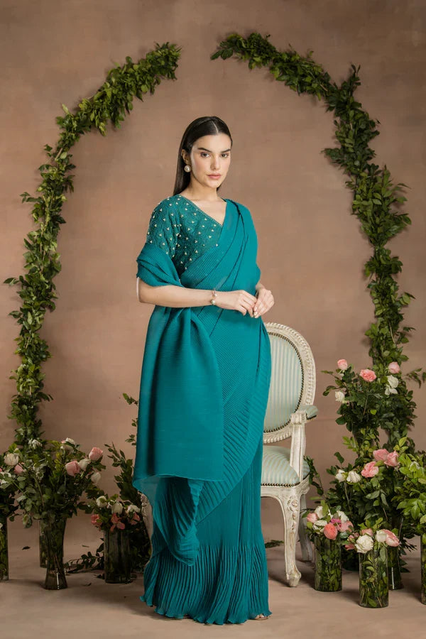 Pine green saree Singapore