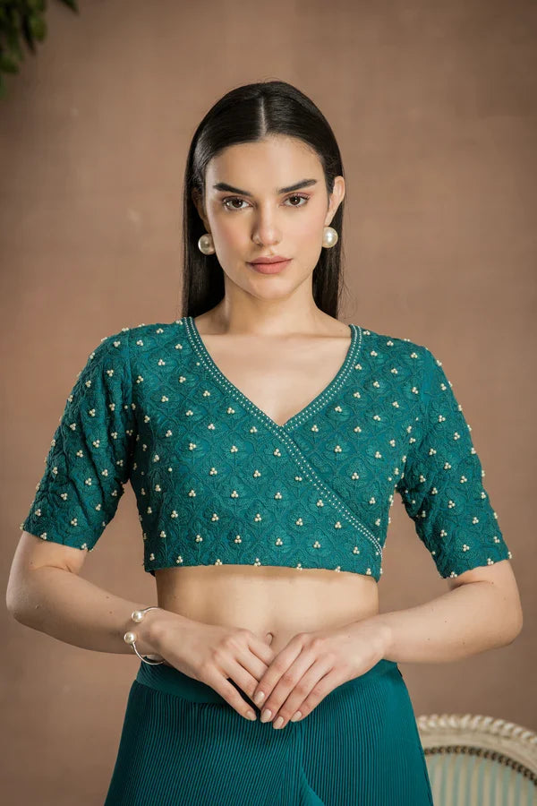 Shop new arrivals pine green saree