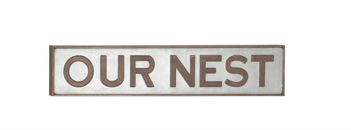 GREY METAL FARMHOUSE SIGN WALL DECOR