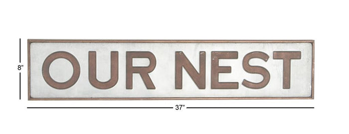 GREY METAL FARMHOUSE SIGN WALL DECOR