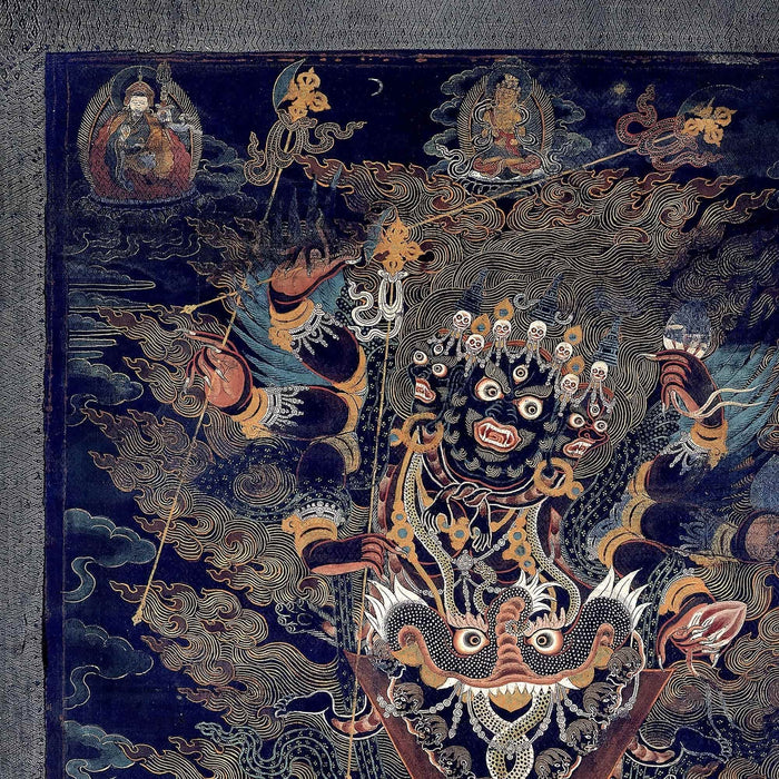Guru Dragpur or Vajrakila Wrathful Padmasambhava, Bliss Mandala, Tibetan Thangka Dharma Protector Vintage Buddhist Antique Fine Art Print