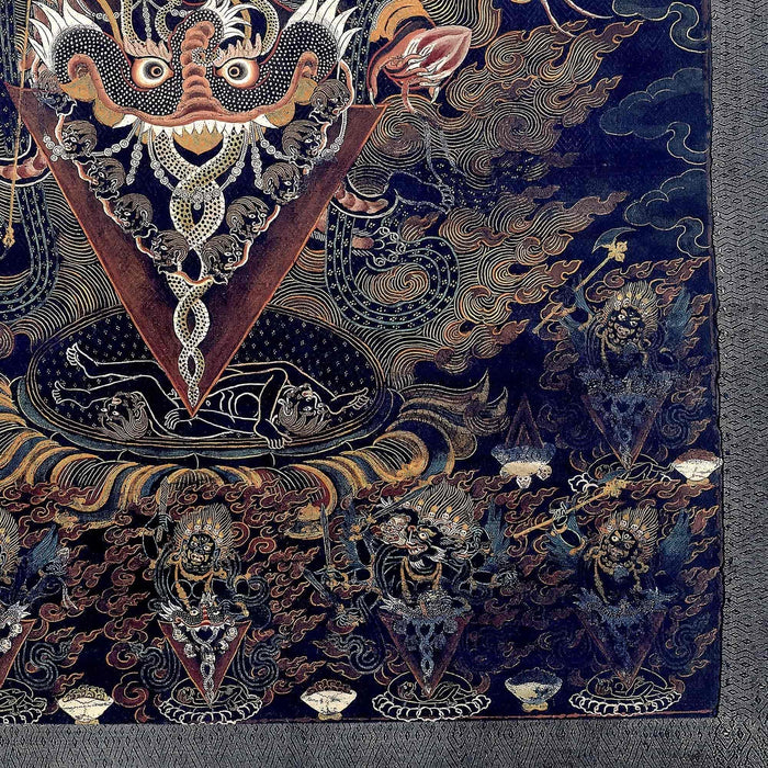 Guru Dragpur or Vajrakila Wrathful Padmasambhava, Bliss Mandala, Tibetan Thangka Dharma Protector Vintage Buddhist Antique Fine Art Print