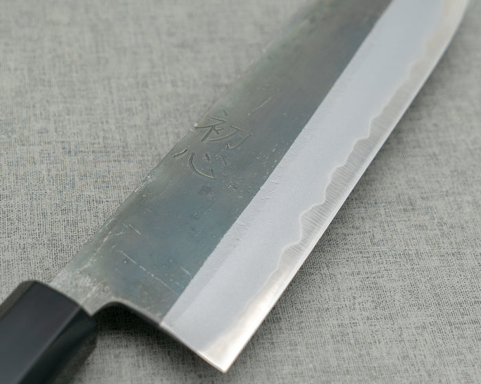 Hatsukokoro / Motokyuuichi Hamono "Kurosagi" Aogami Super 3-Layer Kurouchi 180mm Bunka