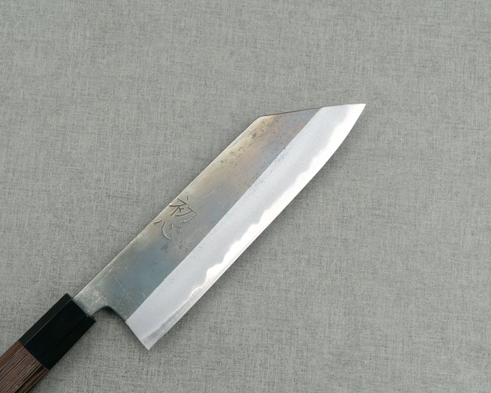 Hatsukokoro / Motokyuuichi Hamono "Kurosagi" Aogami Super 3-Layer Kurouchi 180mm Bunka