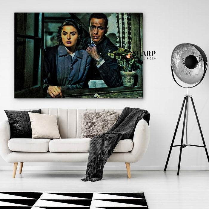 Ingrid Bergman And Humphrey Bogart In "Casablanca" Wall Art Canvas