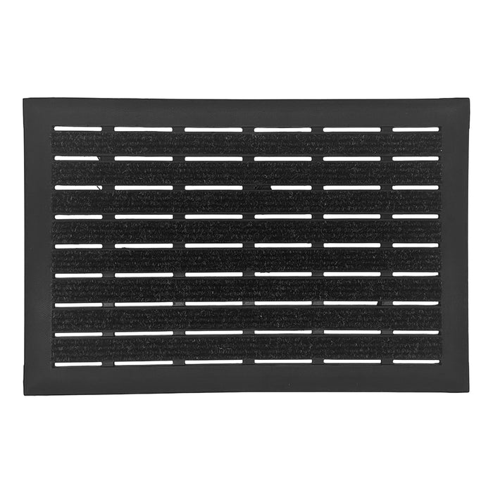 Integrated Brush Strip Door Mat with Elevated Drainage Design