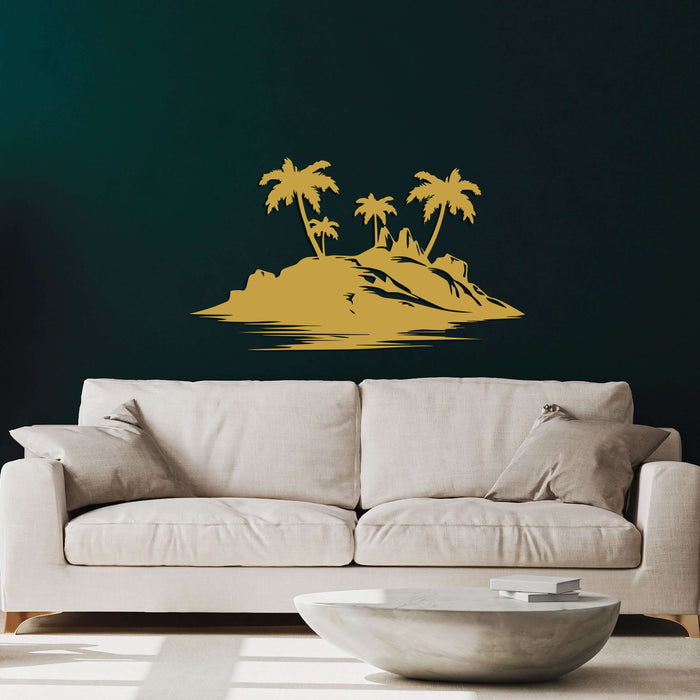 Island and Palm Metal Wall Art - Decor available at Dekadron for $104.90