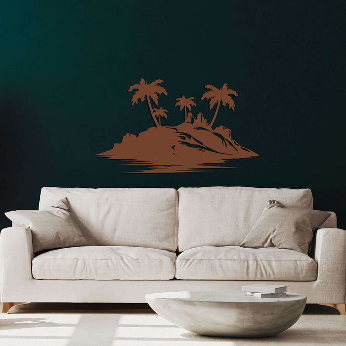 Island and Palm Metal Wall Art - Decor available at Dekadron for $104.90