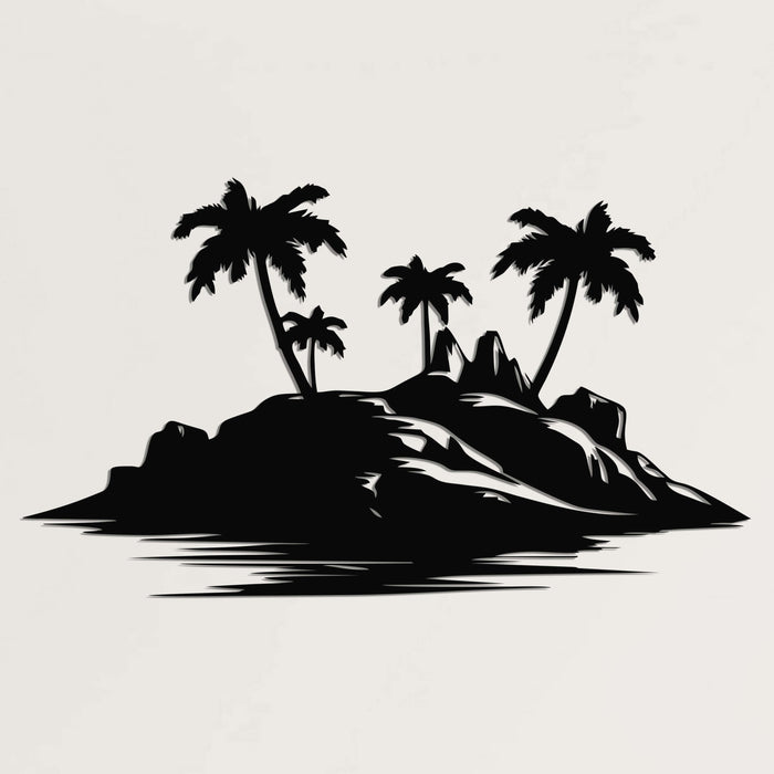 Island and Palm Metal Wall Art - Decor available at Dekadron for $99.90