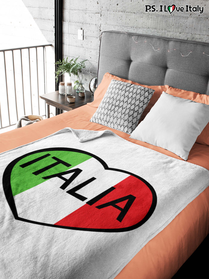 Italia Heart Fleece Blanket