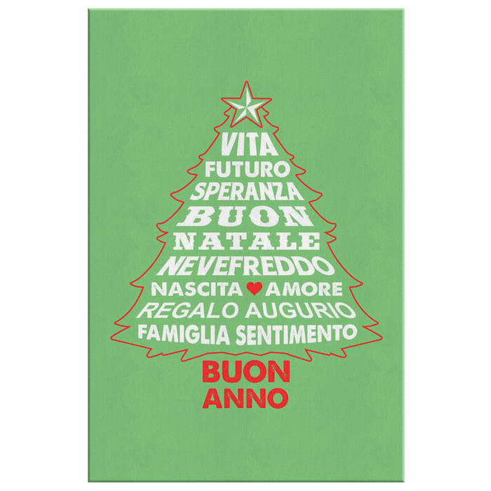 Italian Christmas Tree Canvas Wall Art Portrait