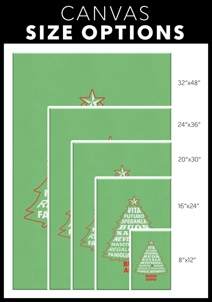Italian Christmas Tree Canvas Wall Art Portrait