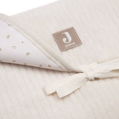 Jollein - Changing Pad With Storage Pockets - Cloudy Rib - Oatmeal - Mabel & Fox