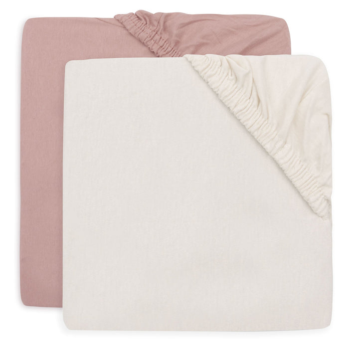 Jollein - Fitted Sheet Jersey 70/75x140/150cm - Wild Rose/Ivory - 2 Pack - Mabel & Fox