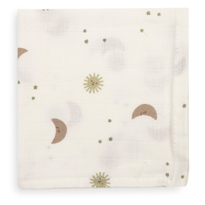 Jollein – Muslin Mouth Cloths 31 x 31cm – Over the Moon (3 Pack) - Mabel & Fox